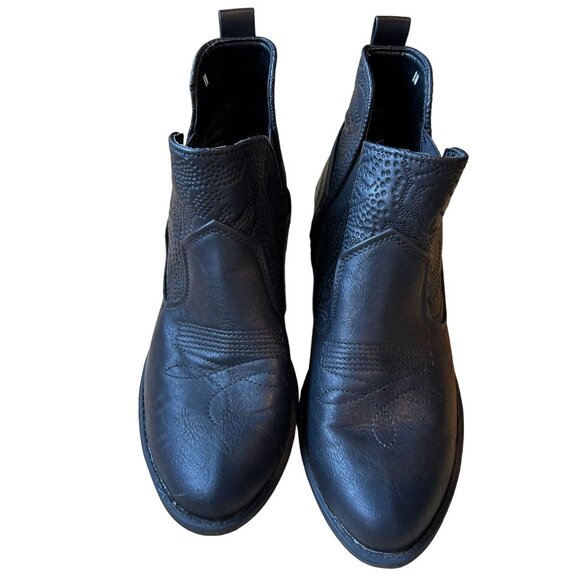 Women's Easy Street Legend Black Ankle Boot Embossed Western Style Sz 8 - Picture 3 of 11